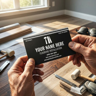 Flooring Installation Professional Black & Silver 名刺