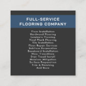 Flooring Installation - Professional Contractor スクエア名刺 (裏面)