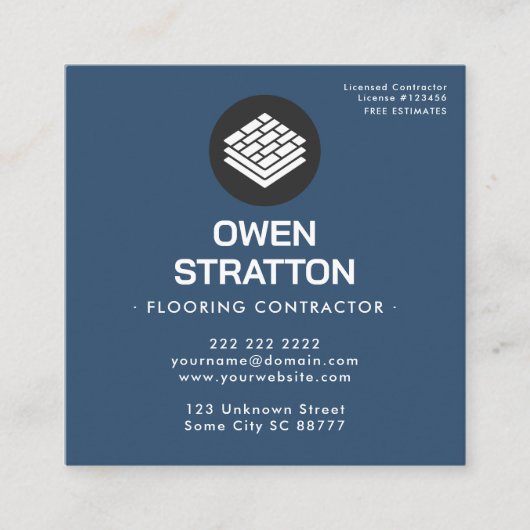 Flooring Installation - Professional Contractor スクエア名刺 (正面)