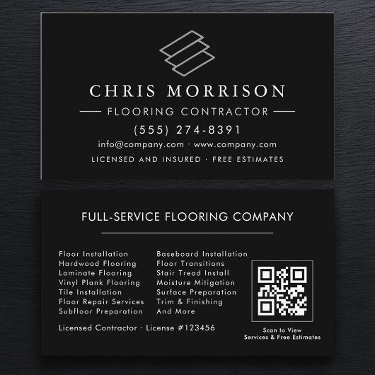Flooring Installation Service QR Code 名刺