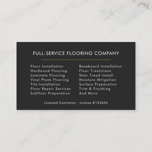 Flooring Services 名刺 (裏面)
