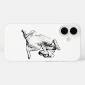 Flopped & Fabulous – Dog Line Art Phone Case Case-Mate iPhoneケース (裏面 (横))