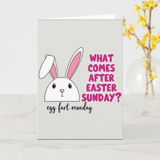 Floppy Ear Funny Bunny Card カード (黄色い花)