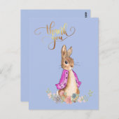 Flopsy le lapin avec le texte Merci Or ポストカード (正面/裏面)