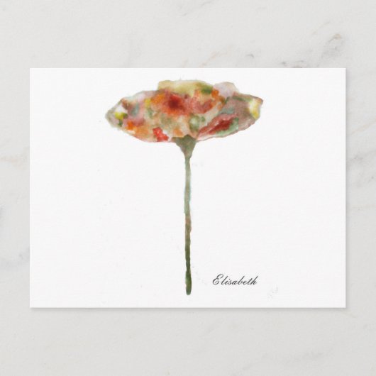 FLOR, ACUARELA, PASTELES, ILUSTRACION ポストカード (正面)