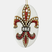 Flor De Lisの（紋章の）フラ・ダ・リの宝石ニュー・オーリンズ セラミックオーナメント (右)