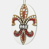 Flor De Lisの（紋章の）フラ・ダ・リの宝石ニュー・オーリンズ セラミックオーナメント (左)