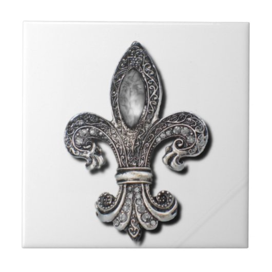 Flor De Lisの（紋章の）フラ・ダ・リの記号ニュー・オーリンズ タイル (正面)