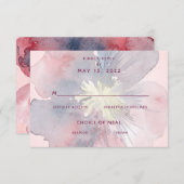 Flor Ever結婚の2食選択RSVPカード 出欠カード (正面/裏面)