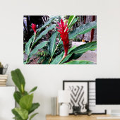 flor vermelha ポスター (ホームオフィス)