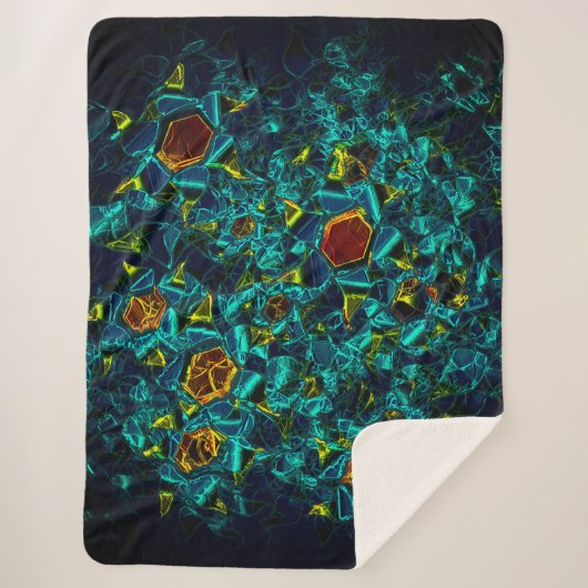 Flor virtual em azul gradiente, estillhasada シェルパブランケット (正面)