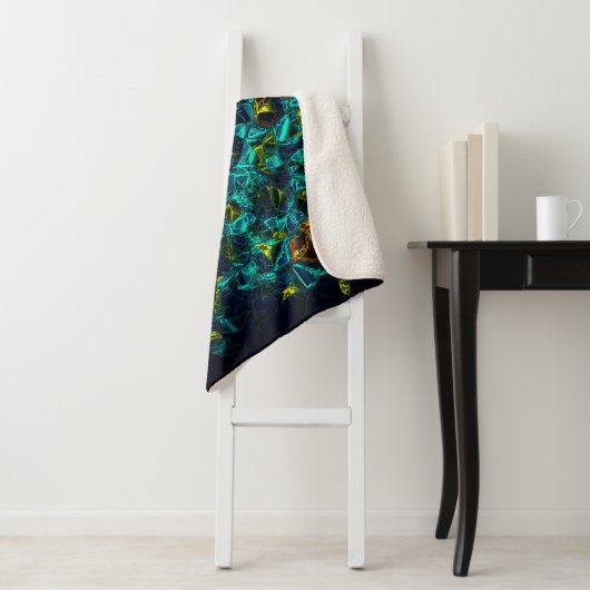 Flor virtual em azul gradiente, estillhasada シェルパブランケット (インサイチュ)