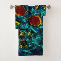 Flor virtual em azul gradiente, estillhasada