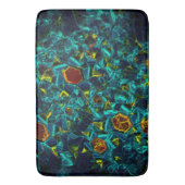 Flor virtual em azul gradiente, estillhasada バスマット (正面縦)