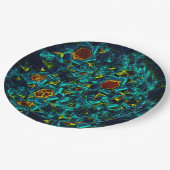 Flor virtual em azul gradiente, estillhasada ペーパープレート (アングル)