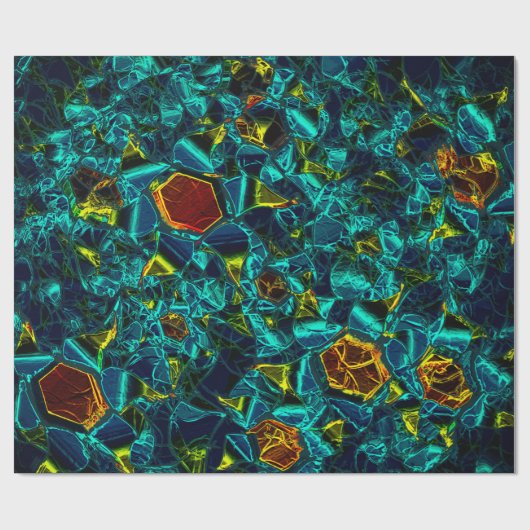 Flor virtual em azul gradiente, estillhasada ラッピングペーパー (フラット)