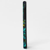 Flor virtual em azul gradiente, estillhasada Case-Mate iPhoneケース (裏面/左)