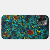Flor virtual em azul gradiente, estillhasada Case-Mate iPhoneケース (裏面(横))
