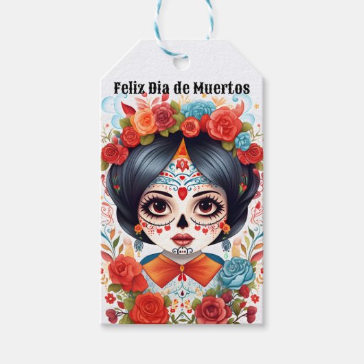 🌹 Flor y Calavera: Dia de Muertos 🌹 ギフトタグ (正面)