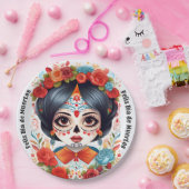 🌹 Flor y Calavera: Dia de Muertos 🌹 ペーパープレート (パーティー)