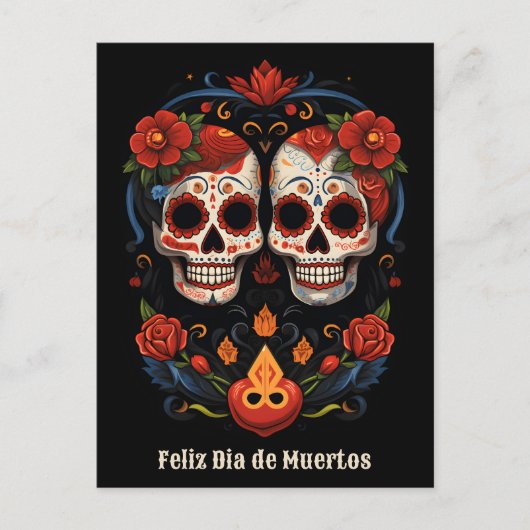 🌹 Flor y Calavera: Dia de Muertos 🌹 ポストカード (正面)
