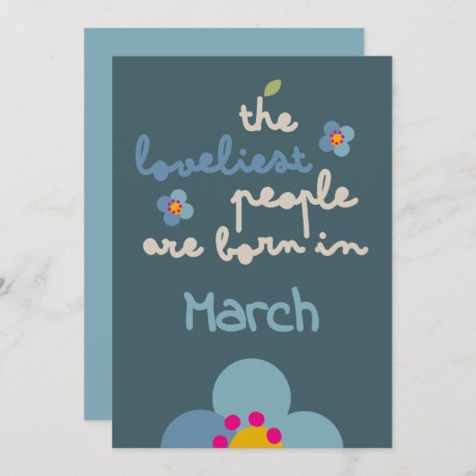 FLORA赤面-誕生日フローラ招待状カード シーズンカード (正面/裏面)