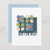 FLORA BLUSH - 現代の花をモチーフにした招待状カード シーズンカード (正面/裏面)