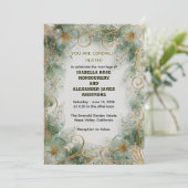 Flora Botanical Elegant Garden Wedding Invitation 招待状 (スタンド正面)