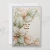 Flora Botanical Elegant Garden Wedding Invitation 招待状 (裏面)