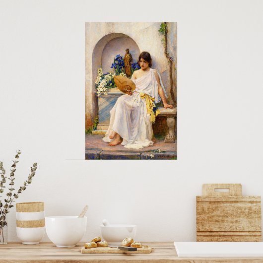 Flora by John William Waterhouse ポスター (キッチン)