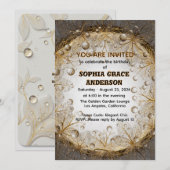 Flora Garden Elegant Birthday Invitation Template  招待状 (正面/裏面)