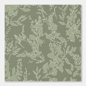 Flora textured wallpaper in olive green  壁紙 (正面)