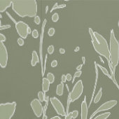 Flora textured wallpaper in olive green  壁紙 (縫い目)