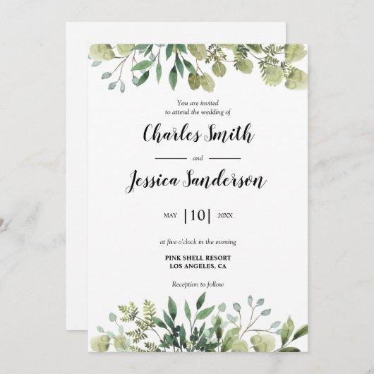 Flora Verde Invitación (正面/裏面)