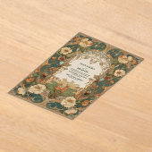 Flora Vintage Art Nouveau Wedding アクリル招待状 (レイダウン)