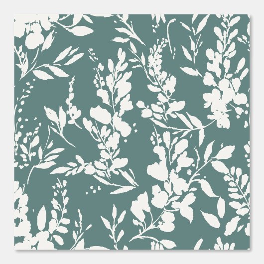 Flora wallpaper in teal and white  壁紙 (正面)