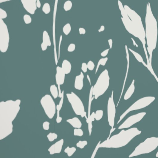 Flora wallpaper in teal and white  壁紙 (縫い目)