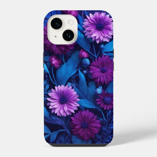 FloraBloom: エレガントな花柄iPhoneケース iPhoneケース (裏面)