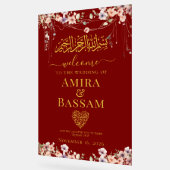 FloraIエレガントワイルドフラワーイスラム結婚カップル アクリルサイン (傾斜)