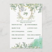 FloraIスパイブライダルシャワーゲームカード エンクロージャーカード (正面)