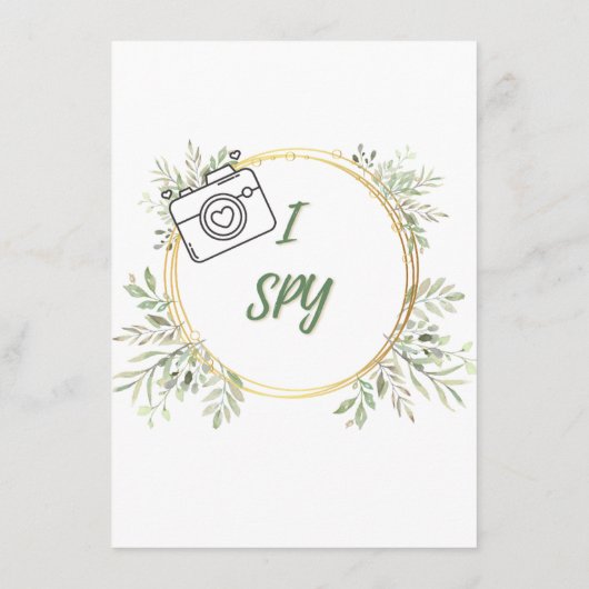 FloraIスパイブライダルシャワーゲームカード エンクロージャーカード (裏面)