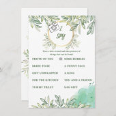 FloraIスパイブライダルシャワーゲームカード エンクロージャーカード (正面/裏面)