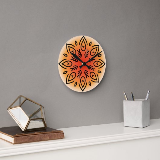 Floral ラウンド壁時計 (オフィス)