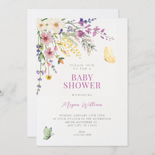 Floral  招待状 (正面/裏面)