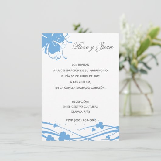 Floral-02 - Invitación de Boda 招待状 (スタンド正面)