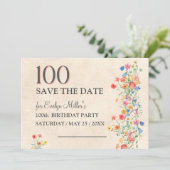 Floral 100th Birthday – Elegant Wildflowers セーブザデート (スタンド正面)