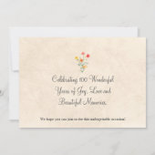 Floral 100th Birthday – Elegant Wildflowers セーブザデート (裏面)