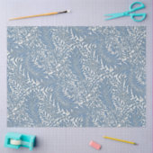 Floral 19th Century Pattern Blue on White Backgrou 薄葉紙 (クラフト)