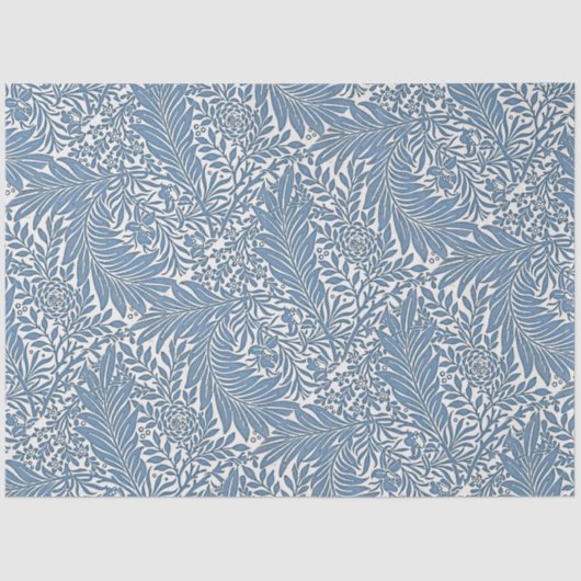 Floral 19th Century Pattern Blue on White Backgrou 薄葉紙 (正面)