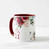 Floral 21st Birthday Mug マグカップ (正面左)